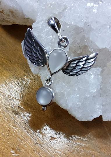 Moonstone Angel Wings Pendant